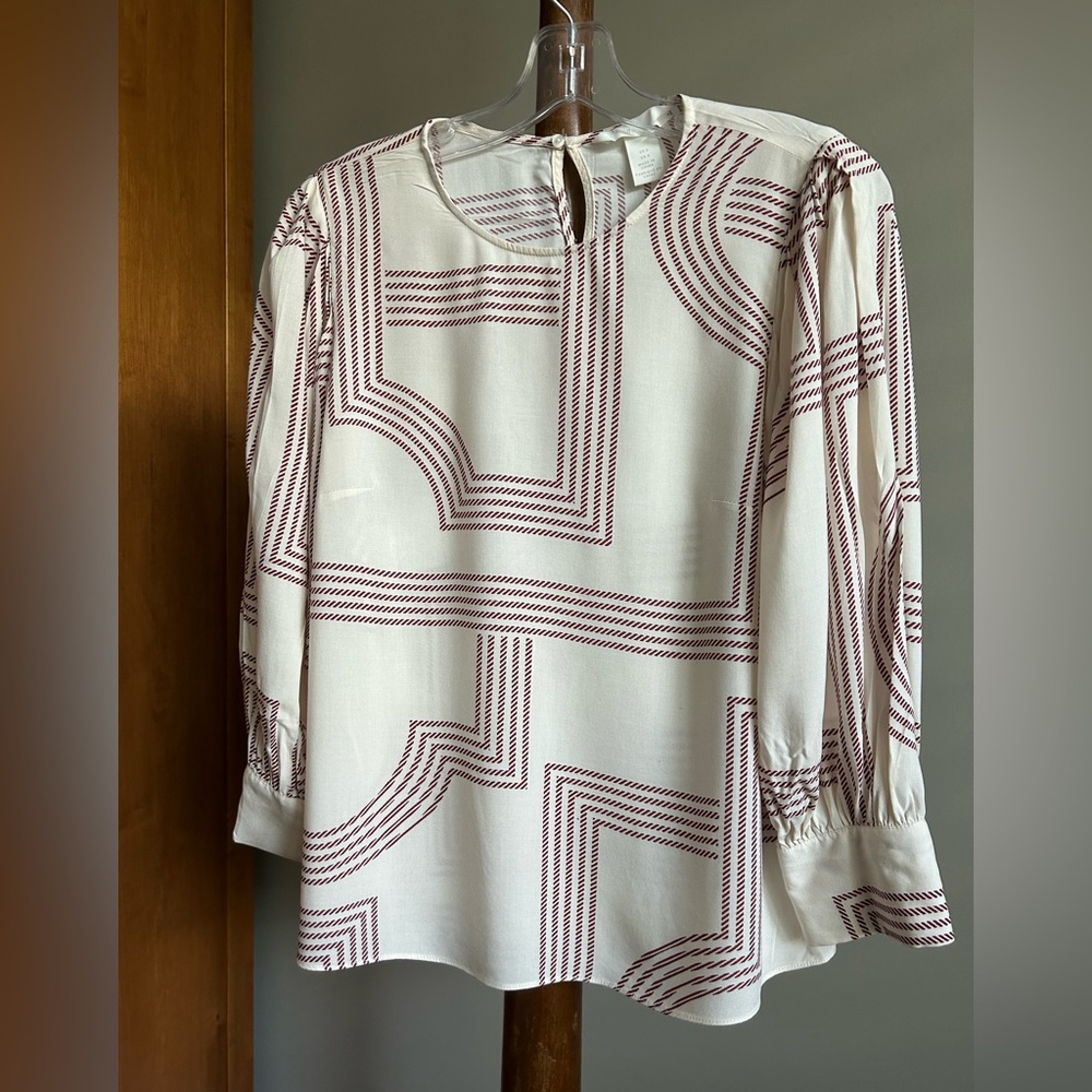 H & M Geometric Patterned Women's Blouse Size 6